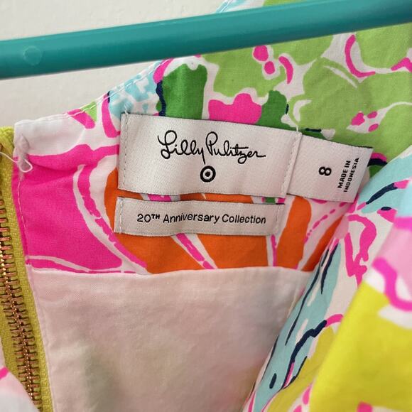 Lilly Pulitzer Floral Shift‎ Dress Cotton Sleeveless Tropical Resort Sz 8 Preppy - Picture 7 of 9